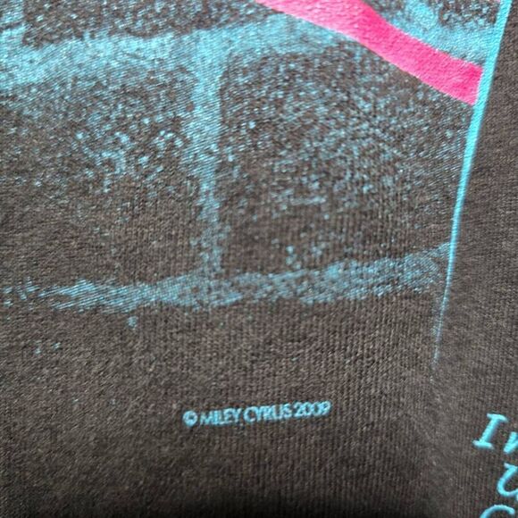 Miley Cyrus Wonderworld Tour 2009 Black Tee Size Small Vintage Y2K Pop Music - Picture 5 of 6